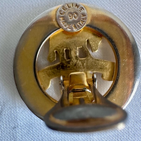 Céline Rare 1990 Anniversary Horse Medallion Clip-On Earrings - Picture 6 of 11